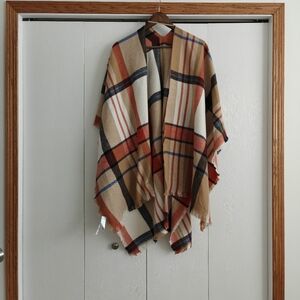 Old Navy Multicolor Plaid Poncho